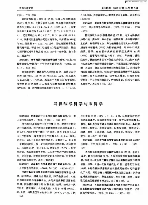耳鼻咽喉科学与眼科学