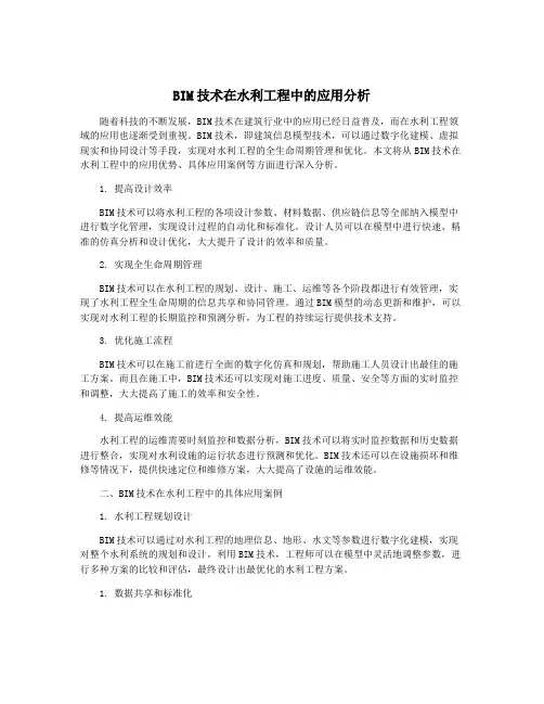 BIM技术在水利工程中的应用分析