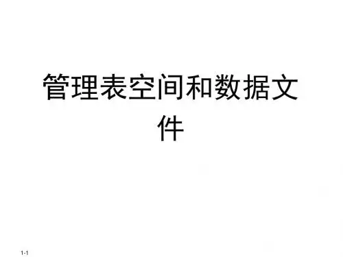 管理表空间和数据文件