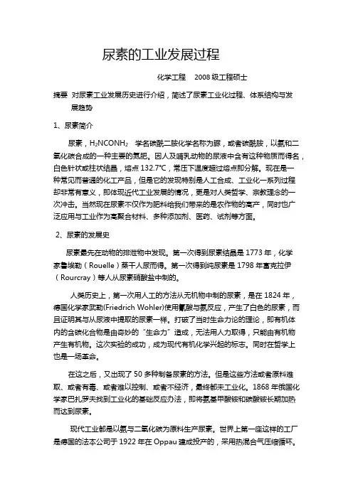 尿素的工业发展过程