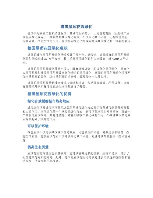 德国屋顶花园绿化