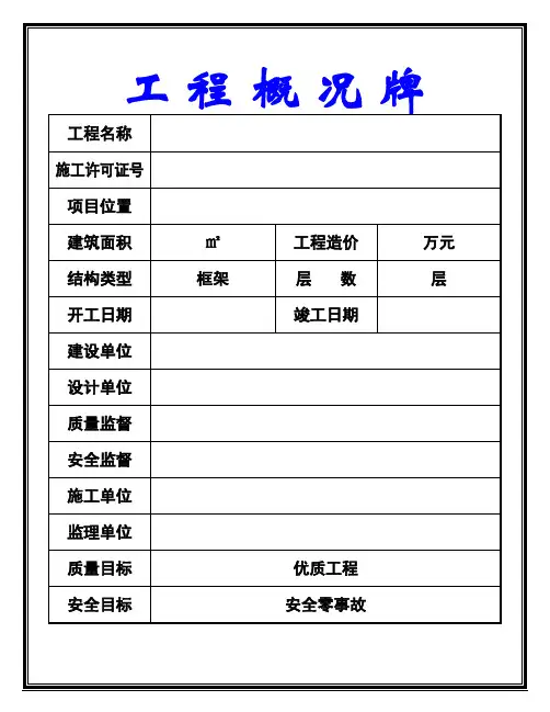 项目部工地大门前五牌一图(喷绘摸板)