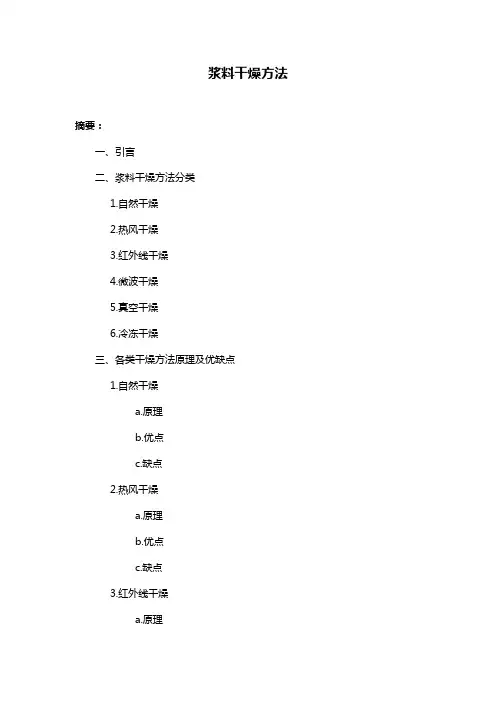 浆料干燥方法