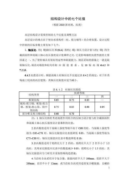 结构设计中七个最重要的比值详解