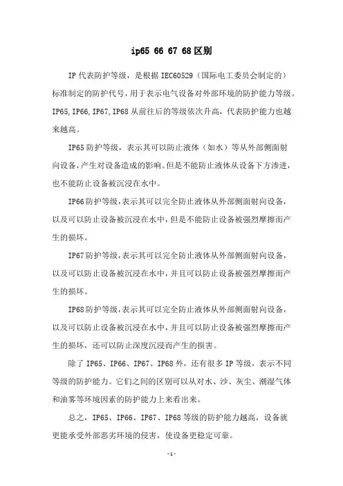 ip65 66 67 68区别
