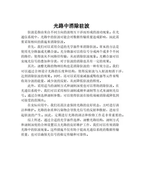 光路中消除驻波