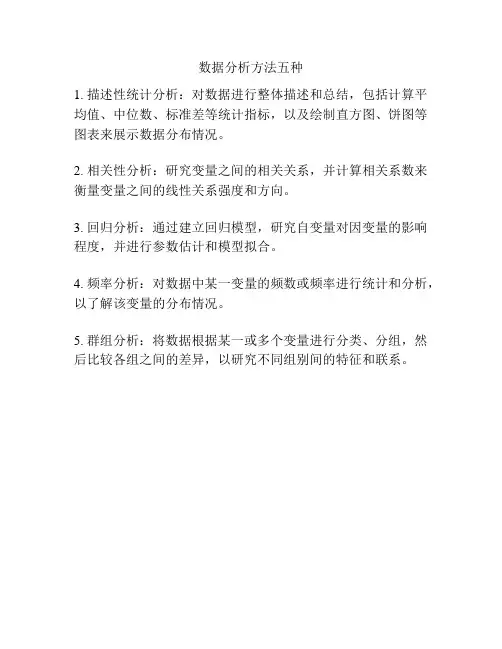 数据分析方法五种
