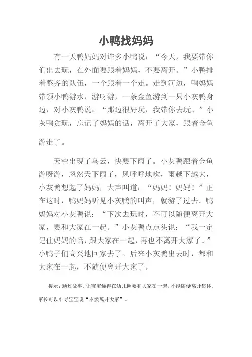 小鸭找妈妈