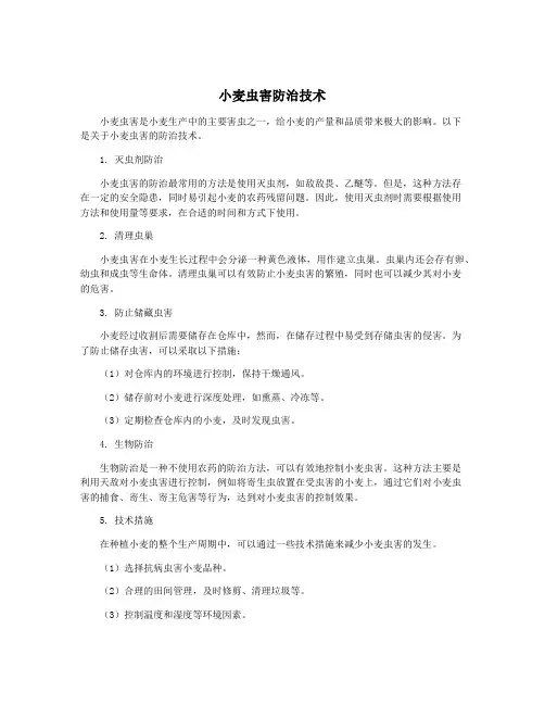 小麦虫害防治技术