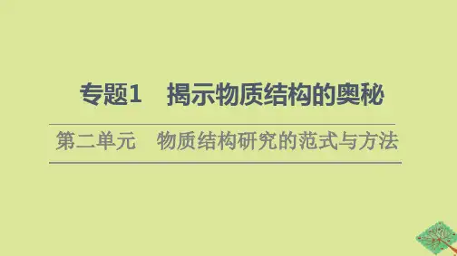 新教材高中化学专题1揭示物质结构的奥秘第2单元物质结构研究的范式与方法课件苏教版选择性必修
