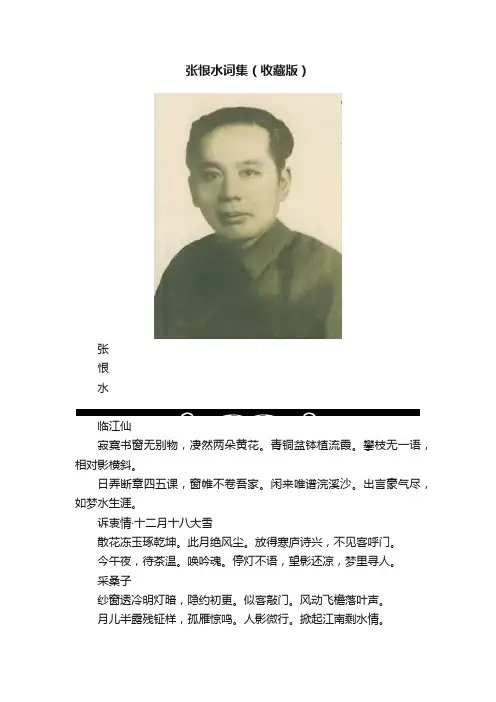 张恨水词集（收藏版）