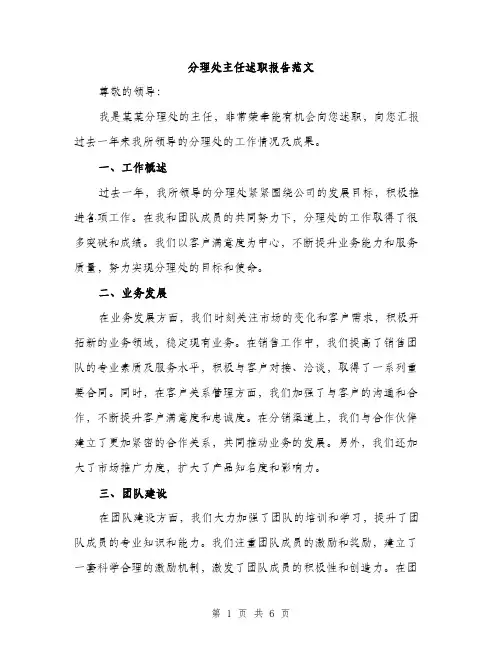 分理处主任述职报告范文（二篇）