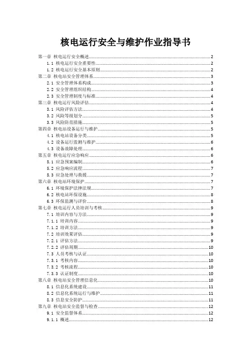 核电运行安全与维护作业指导书