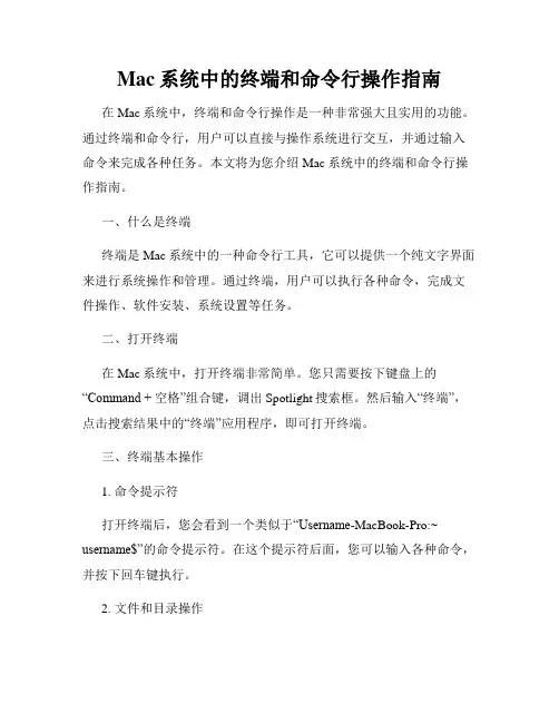 Mac系统中的终端和命令行操作指南