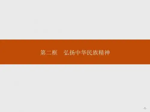 高二政治人教版必修3课件：7.2 弘扬中华民族精神