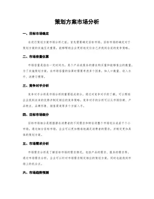 策划方案市场分析