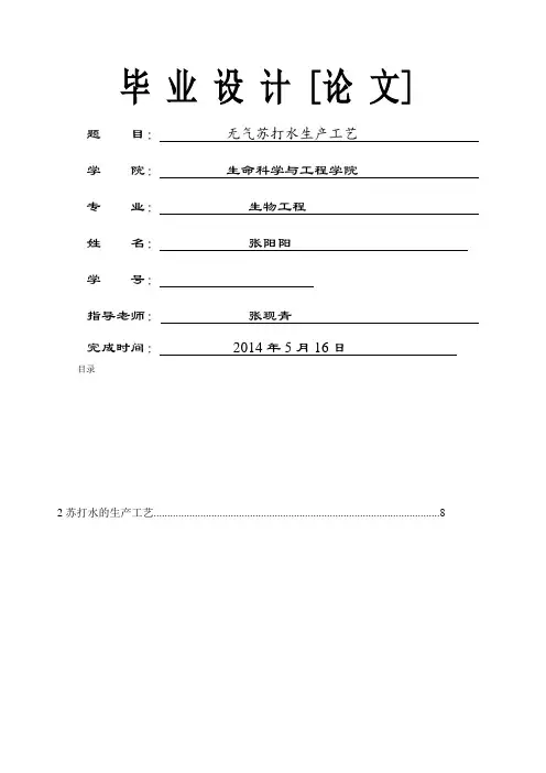 无气苏打水生产工艺