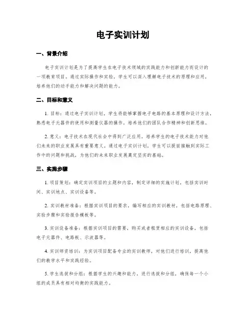 电子实训计划