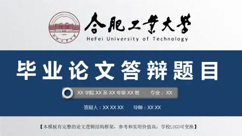 合肥工业大学 开题报告论文答辩精美框架式PPT模板