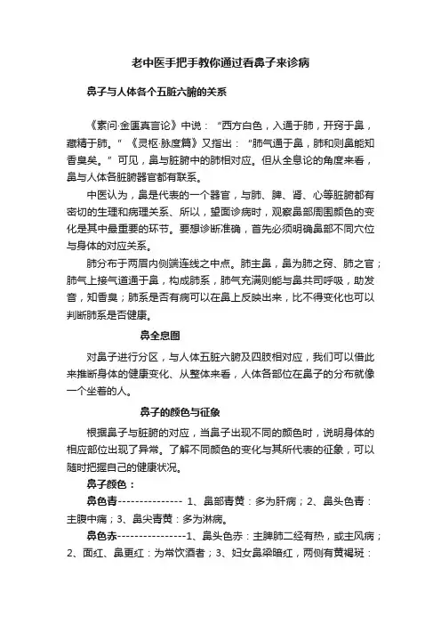 老中医手把手教你通过看鼻子来诊病