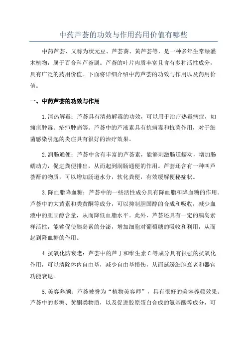 中药芦荟的功效与作用药用价值有哪些
