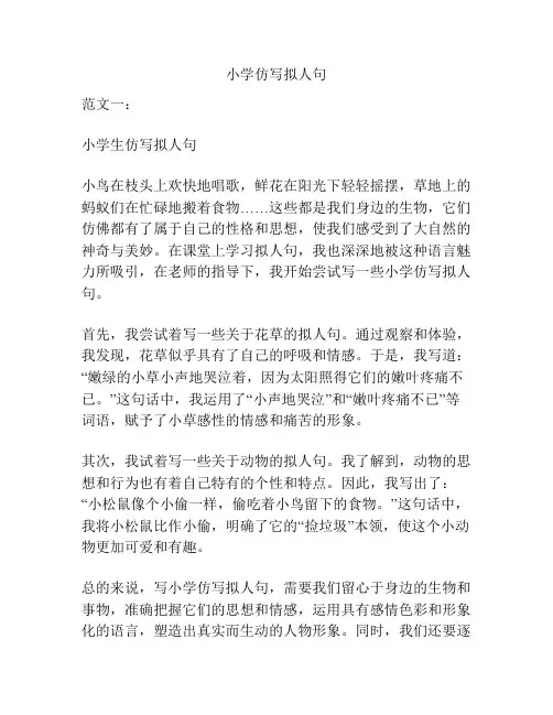 小学仿写拟人句