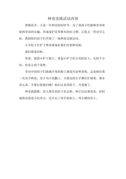 种花实践活动内容