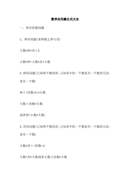 数学应用题公式大全