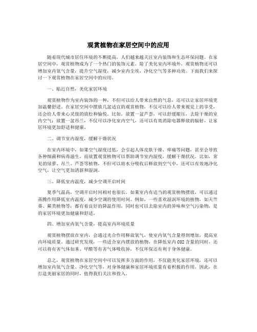 观赏植物在家居空间中的应用
