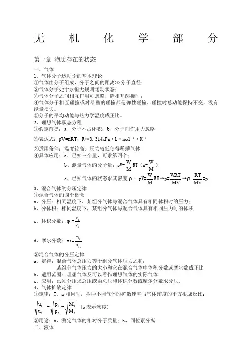 最全的大学无机化学有机化学知识点