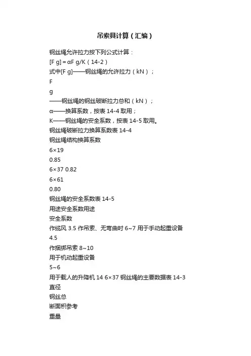 吊索具计算（汇编）