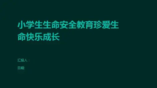 小学生生命安全教育珍爱生命快乐成长