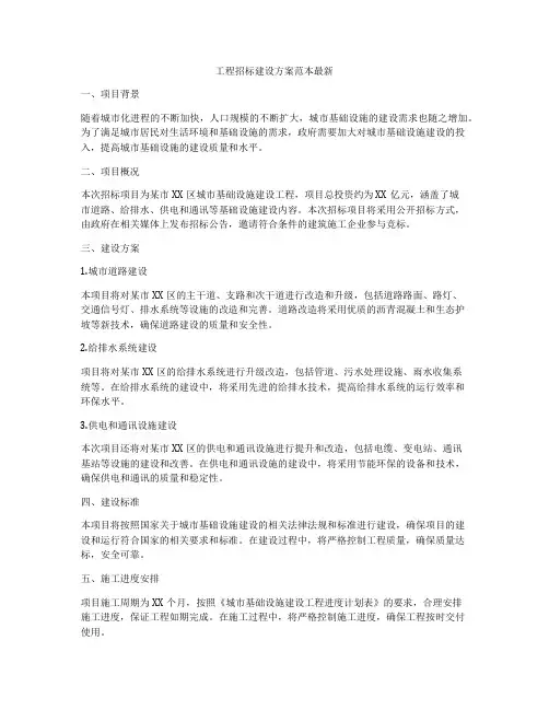 工程招标建设方案范本最新