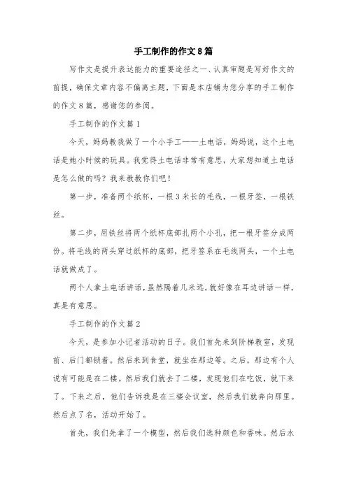 手工制作的作文8篇