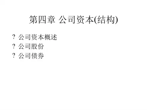 公司资本结构