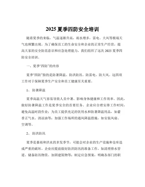 2025夏季四防安全培训