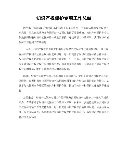 知识产权保护专项工作总结