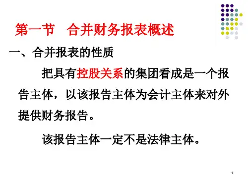 合并财务报表概述