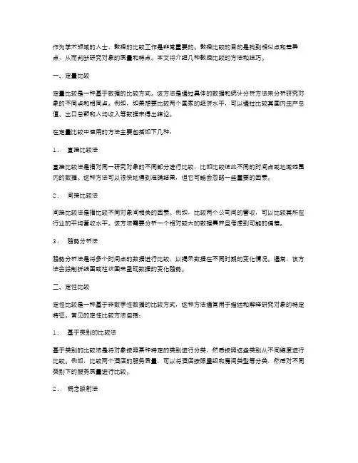 教授比较的方法与技巧