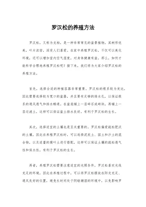 罗汉松的养殖方法