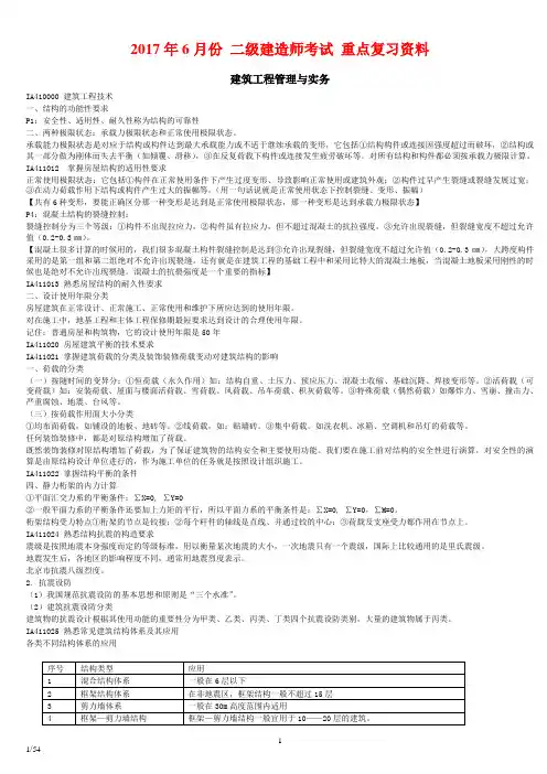 2017年二级建造师考试重点复习资料