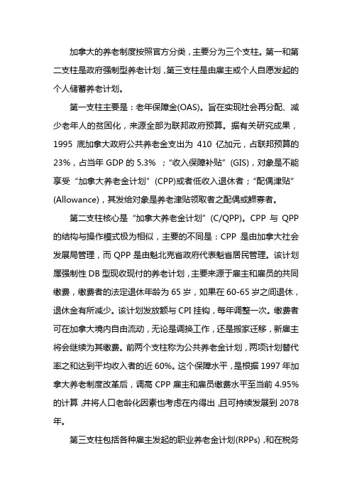 加拿大养老金制度