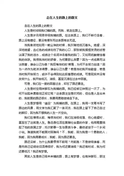 走在人生的路上的散文