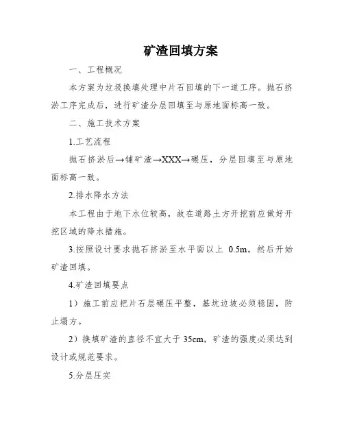 矿渣回填方案