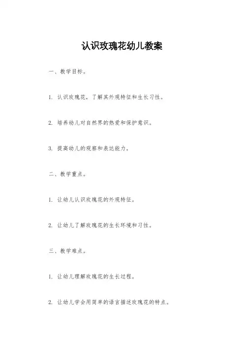认识玫瑰花幼儿教案