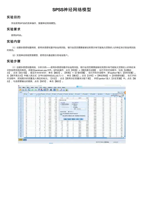 SPSS神经网络模型