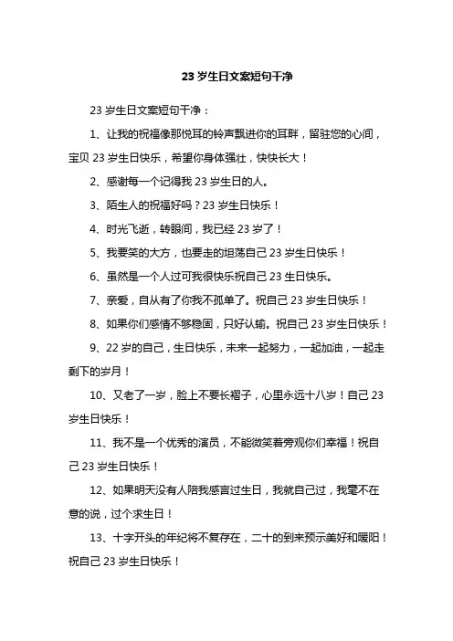 23岁生日文案短句干净