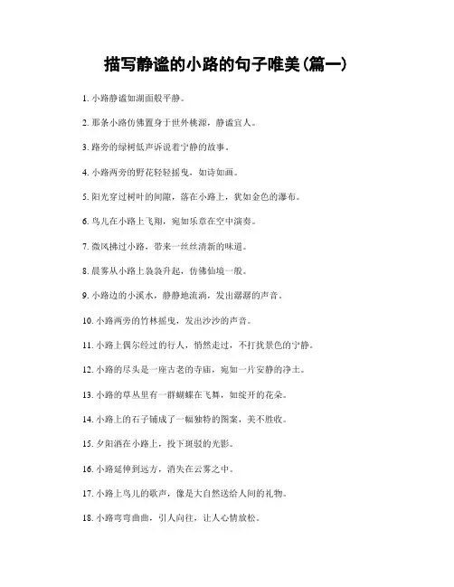 描写静谧的小路的句子唯美(精选2篇)