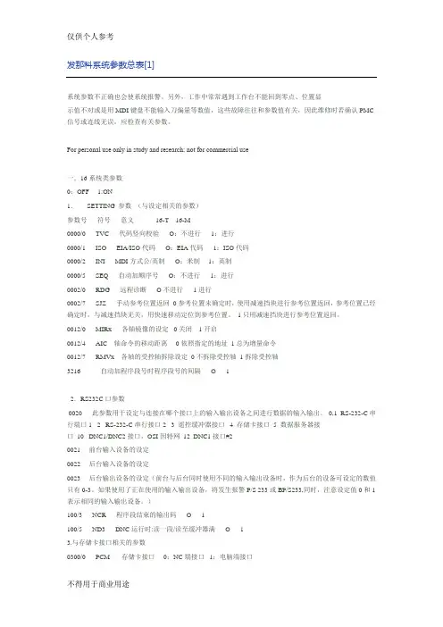 发那科参数大全