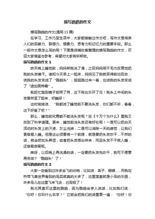 描写鹦鹉的作文